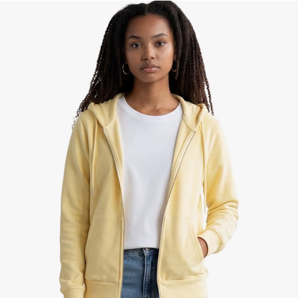 Classic Lightweight Yellow Zip Hoodie - Women's